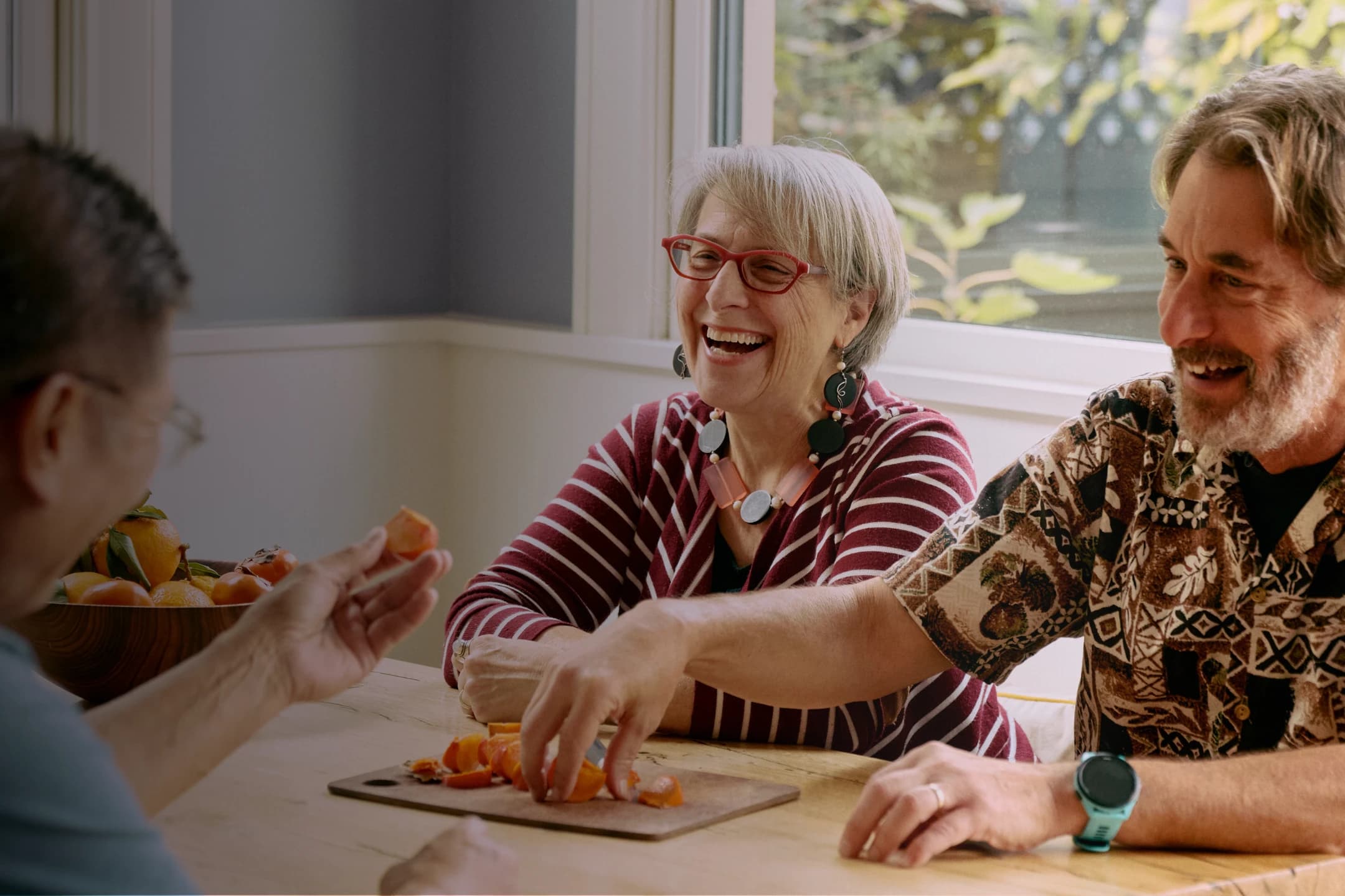 Seniors smiling together